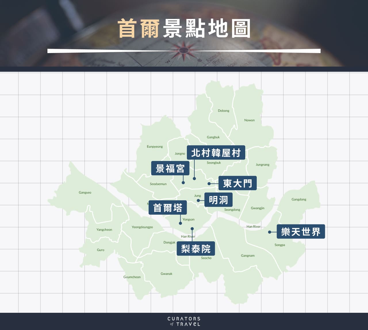 韓國旅遊 首爾景點地圖